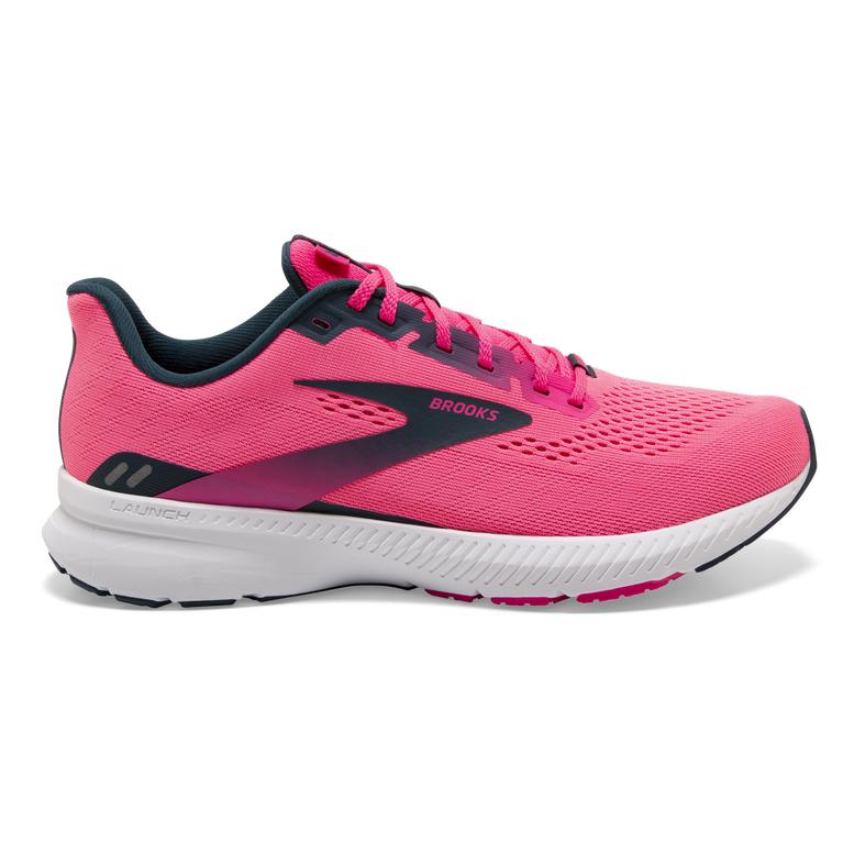 Brooks Launch 8 Light-Cushion Road Running Shoes - Women's - Pink/Raspberry/Navy (72418-RDAW)